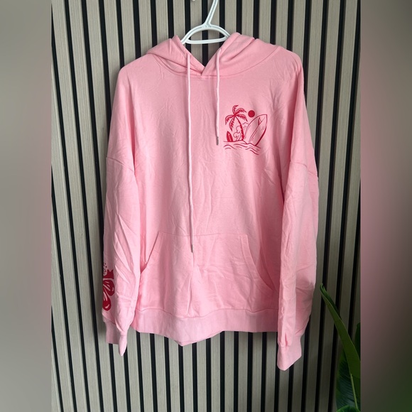 NWOT Pink Hoodie with Red Graphic - Picture 6 of 6